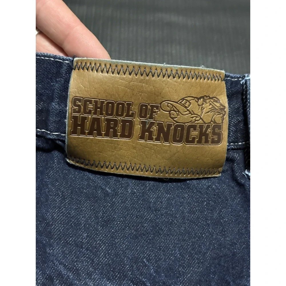School Of Hard Knocks SOHK Denim Jeans Vintage 90s Y2K Hip Hop Wide Leg street